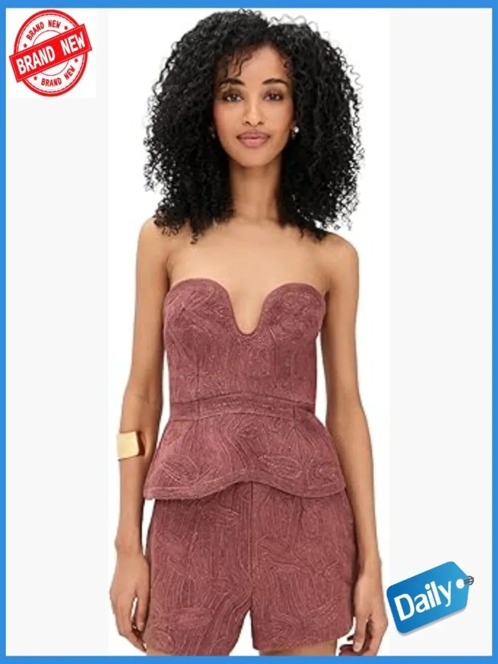 Strapless Bustier Top with Side Zip & Hook-and-Eye Closure